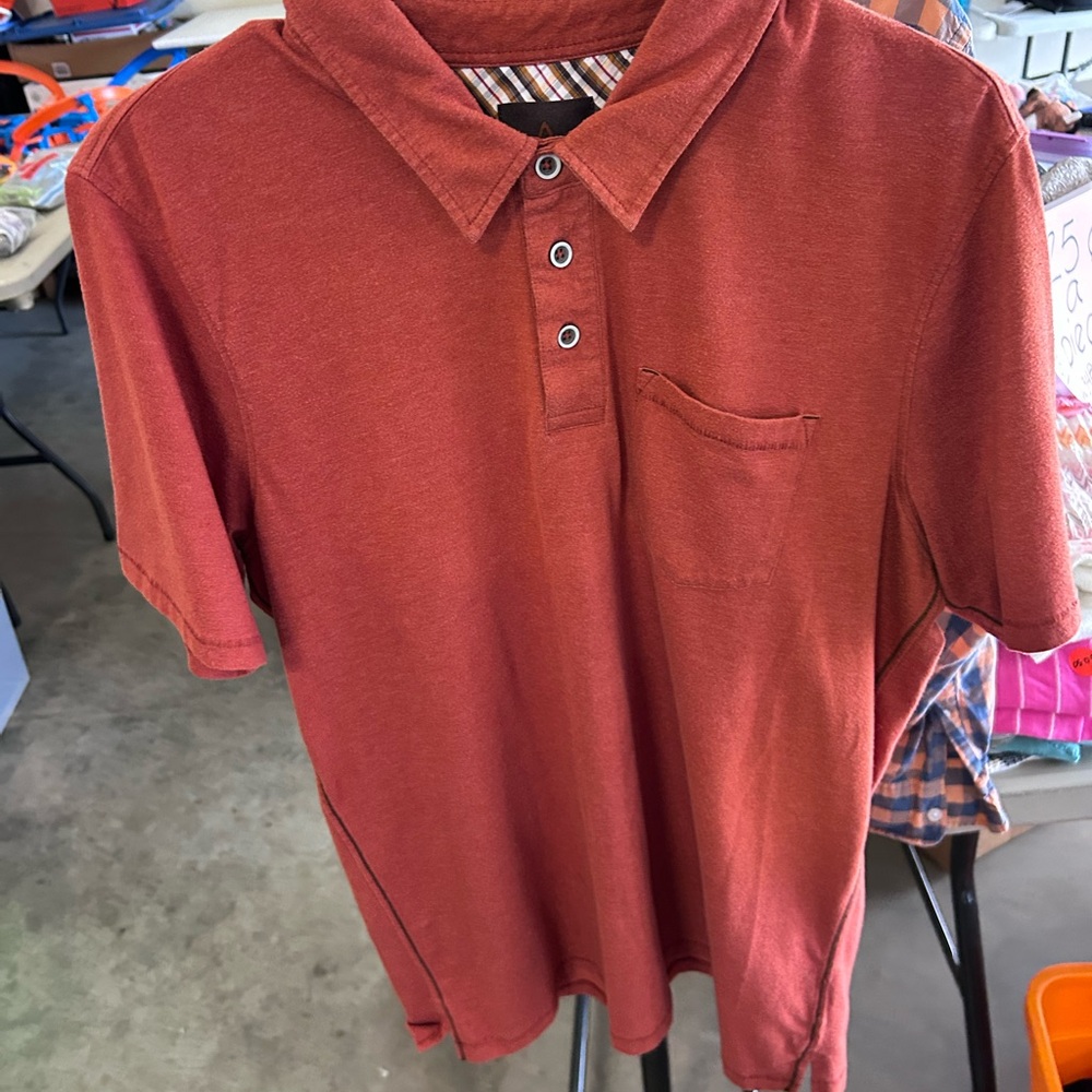 Prana Men's Brick Red Polo Shirt